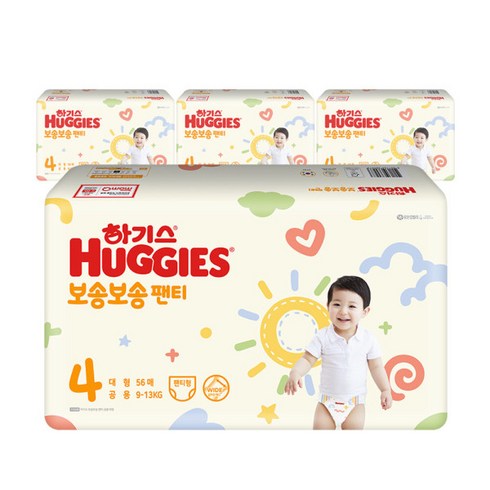 하기스 보송보송 팬티형 4단계 공용 56매 2팩 X 2세트 기저귀, 보송보송 팬티형 4단계 공용 56매 2팩 X 2세트 기