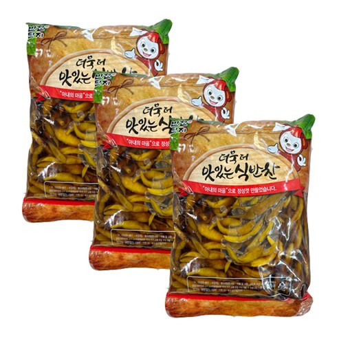 간장고추 - 또밥찬 아삭 간장고추 4kg 장아찌 반찬단지 대용량, 3개