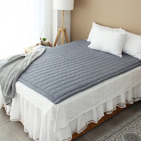 한일메디칼 온돌왕 탄소 전기요 프리미엄 카본 전기매트 침대 고정밴드, 더블 150x200cm, 라이트그레이