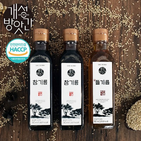 개성방앗간 선물세트 3종 (참기름+참기름+들기름), 단품