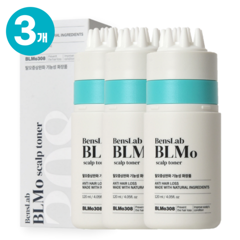 모랩 - 비엘모 두피토너 대용량 120ml (탈모완화 기능성) 벤스랩 오리지널 BLMo-308, 3개
