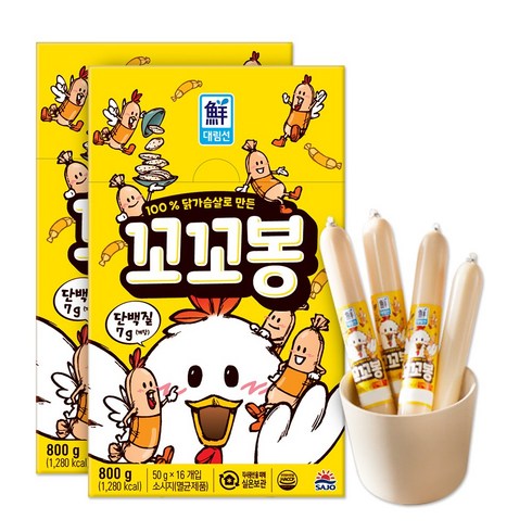 사조 대림 꼬꼬봉 32개 편의점 소세지 닭가슴살, 800g, 2개