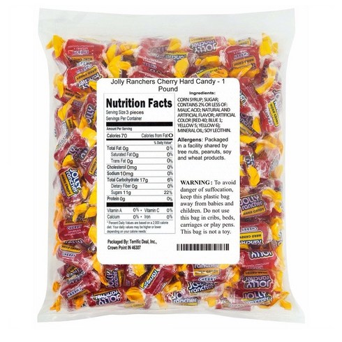 Jolly Rancher Cherry Hard Candy 졸리 랜처 체리 하드 캔디 16oz(453g), 453g, 1개