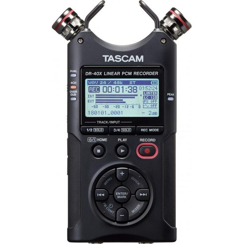 TASCAM 태스컴 - USB 오디오 인터페이스 탑재 4채널 리니어 PCM 레코더 DR-40X, 상품명참조