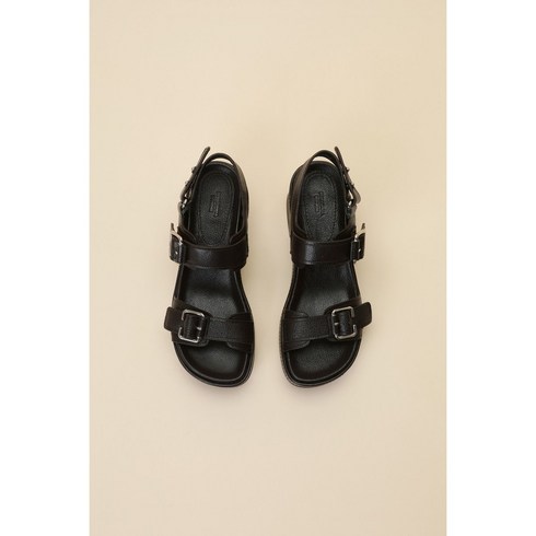 슈콤마보니샌들 - [백화점 정품]슈콤마보니 Buckle wedge sandal(brown) DG2AM24033BRN
