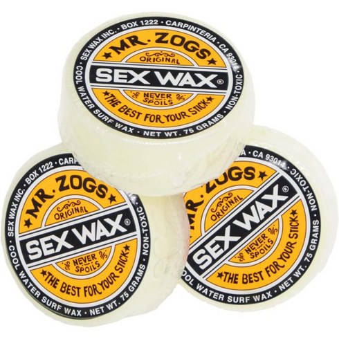 서핑 보드 왁스 Sex Wax 서프보드 Go 서프 스티커, Cool, 3 Pack/ Coconut Scent