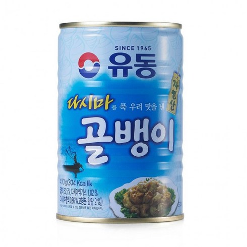 골뱅이통조림 - 유동 자연산 골뱅이, 400g, 4개