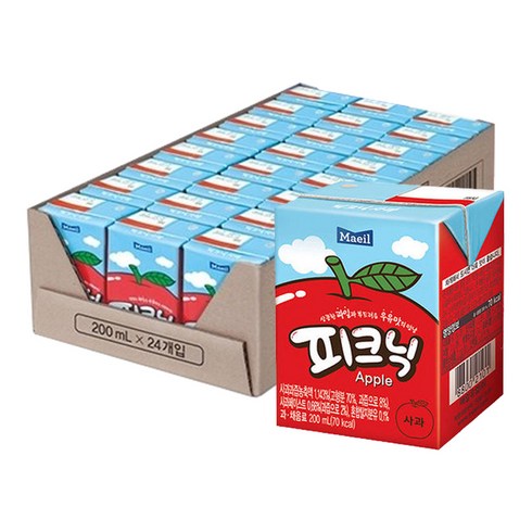 내일의피크닉 - 피크닉 사과 200ml X 24팩, 24개