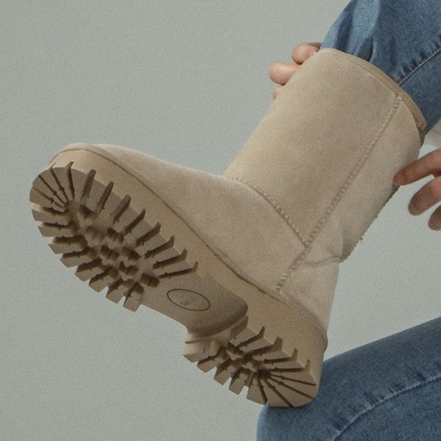 [슈벅] 천연가죽 트랙부츠 털안감 퍼부츠 4m 미들부츠 6cm