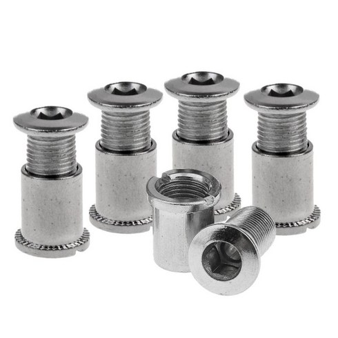 5개 도로 산악 자전거 체인링 스틸 체인휠 나사 너트 구성 요소, 10mm, 실버-
