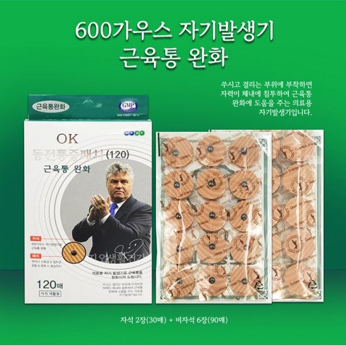 히딩크 OK 동전통증패치 자석패치 120매, 3개