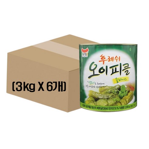 일미푸드 후레쉬 오이피클 슬라이스 (3kg x 6개) 1박스, 3kg, 6개