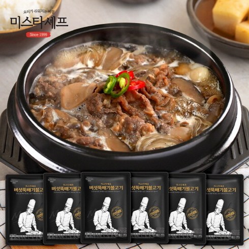 뚝배기불고기 - 미스타셰프 버섯뚝배기불고기 400g 6팩, 6개