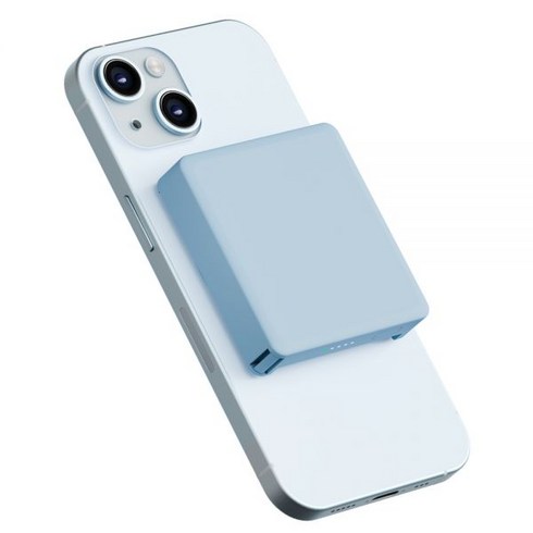 크리스탈클라우드 맥세이프 보조배터리 아이폰 갤럭시 미니 고속 무선 충전 배터리팩 5000mAh, 보조배터리 5000mAh