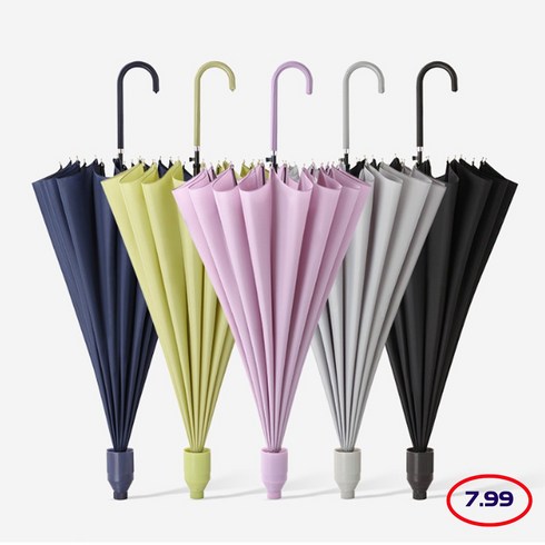 빗물컵 우산 남성용 2세트 - 1+1 빗물받이 커버 캡커버 자동 장우산 16K (상호 흥제 상표7.99)