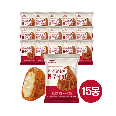 한우물 치즈닭갈비 구운 주먹밥 100g 15개입, 15개