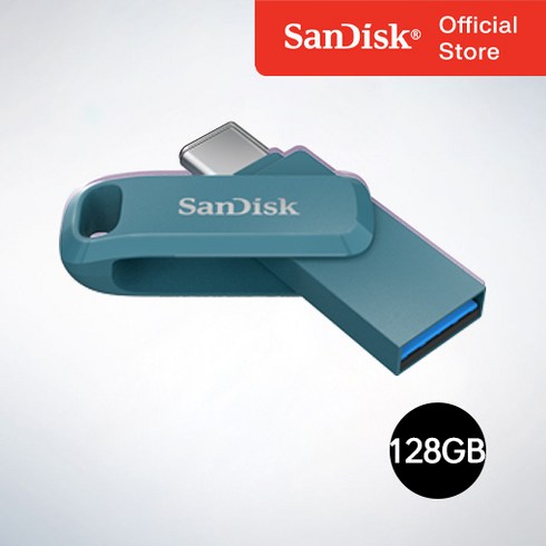 샌디스크 USB 메모리 Ultra Dual Go 울트라 듀얼 고 Type-C OTG USB 3.1 SDDDC3 128GB 나바지오블루