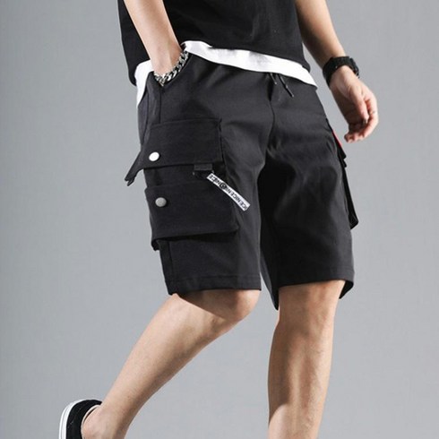 벤티브 남자 5부라벨건빵 반바지 밴딩 팬츠 스트릿팬츠