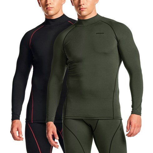 2023년 가성비 최고 스키복이너 - 테슬라 언더레이어 기모 터틀넥 골프이너웨어 2팩 TM-YUT22