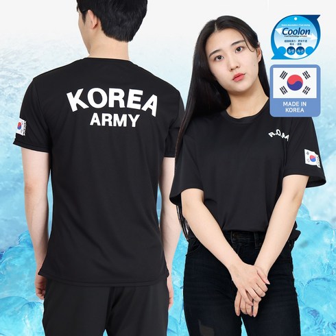 roka 티셔츠 - 쿨론 ROKA 육군 로카티 반팔티 검정 군인 티셔츠