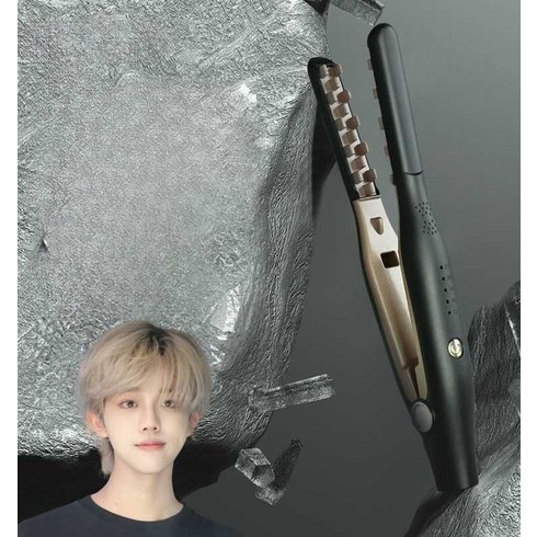 남자 볼륨 앞머리 고데기 와플 스타일링 뿌리 뽕 남성 웨이브, 화이트 (음이온 +급속가열)