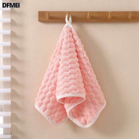 DFMEI 코랄 캐시미어 구름 타올 흡수성 부드러운 샤워 솔리드 타올 두꺼운 가정용 세안 타올, 체리 핑크, 수건75*35(98g), 1개