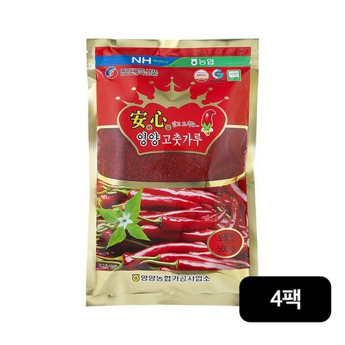 영양농협 안심영양 햇고춧가루 보통맛, 500g, 4개