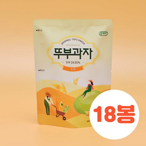 쿠키아 뚜부과자 4종  - 쿠키아 오리지널 뚜부과자, 50g, 18개