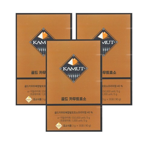 골드 카무트 효소 3g x 30포 3박스 CZ, 90g