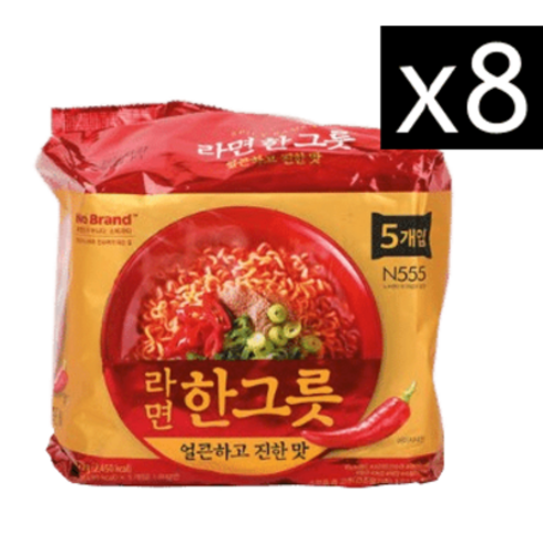 노브랜드 라면한그룻(얼큰) 115g 40봉입 1박스, 40개