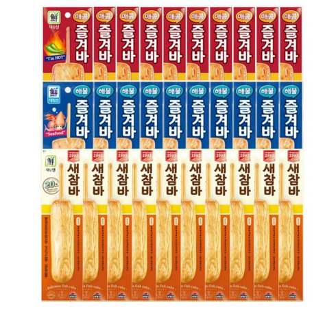 인기핫바 3종세트(매콤즐겨바+해물즐겨바+새참)총30팩, 1세트
