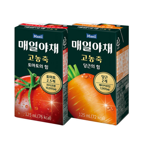 매일야채 고농축125ml(당근의힘4+토마토의힘4)/무료배송