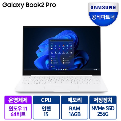 삼성전자 갤럭시북2 프로 13.3, WIN11 Home, 미스틱 실버, 256GB, 코어i5, 16GB, NT930XEW-A51A