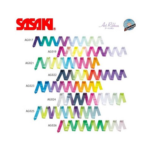 SASAKI 사사키 아트 그라데이션 리본 5m 리듬체조 MJ-715AG-F, AG017, AG017 시리즈