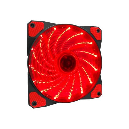 2023년 가성비 최고 120mm쿨링팬 - 쿨링팬 APEVIA CF12SLSRD 120mm 레드 LED 울트라 사일런트 케이스 선풍기 15개 & 방진 고무 패드, S-Series Red