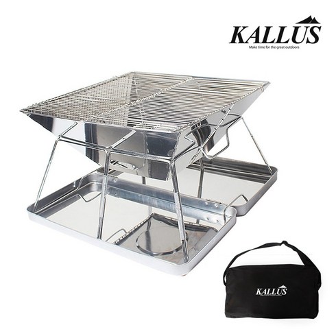 2023년 가성비 최고 타닥화로대 - 칼루스 대형 접이식 화로대 B5-1 받침대 포함, 42 x 42cm, 1개