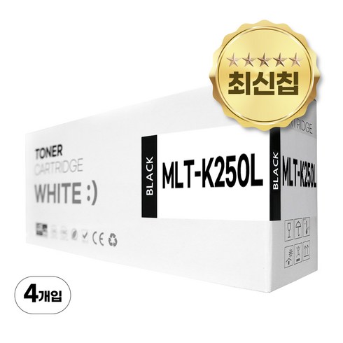 삼성 MLT-K250L 재생 토너 SL-M2893FW M2630 M2843DW M2680FN 호환, 4개, 검정