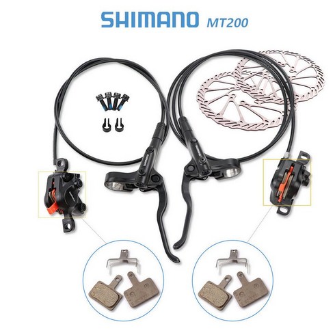 시마노 자전거 유압 디스크 브레이크 MT200 (앞+뒤 세트) 디스크 로터, G3 (2개), 1세트