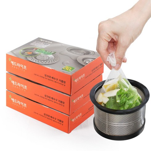 애드라이프 싱크대 배수구 거름망, 90매
