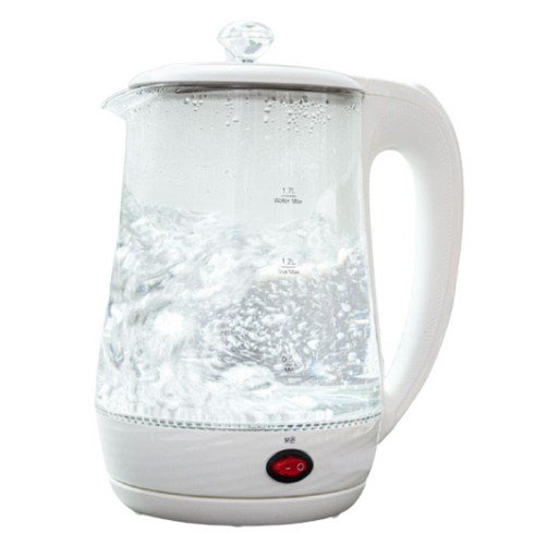 커피 전기 유리 티 포트 무선 주전자 1.7L, 무선 유리 티포트 1.7L(스테인레스차망 포함)