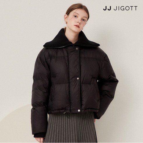 JJ지고트 니트 칼라 배색 오리털 패딩 점퍼 GNCP2PDW51