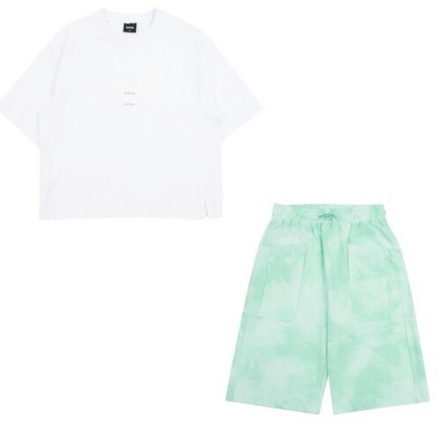 블루테일 [블루테일]AYB1TS01WT/AYB1PT01MT하프팬츠상하세트