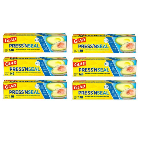 presshere - [미국직배송] 글래드 프레스앤 씰 매직랩 점보형 30cmx43.4m 6개 Glad Press'N Seal + Plastic Food Wrap 140sq ft