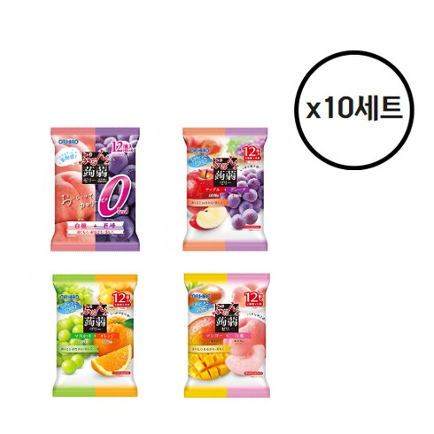 일본 오리히로 곤약젤리 8가지맛 총48개, 10세트