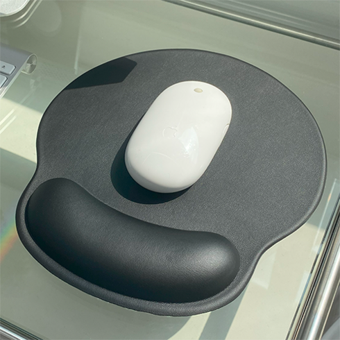2024년 가성비 최고 접이식 손목받침대쿠션 - 키요코 손목 보호 마우스패드 가죽 쿠션, 블랙, 1개