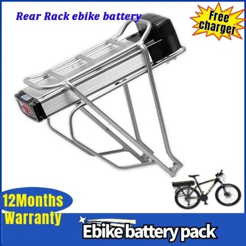 Ebike 배터리 후면 랙 36v 15Ah 17.5Ah 20Ah 전기 자전거 배터리 36 볼트 리튬 이온 배터리 내부 BMS, 02 36V 17.5Ah