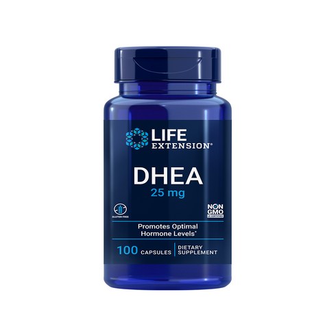라이프 익스텐션 DHEA 25mg 100 캡슐 스트레스 호르몬 수치 완화, 100정, 1개
