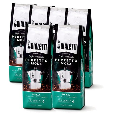 독일 비알레띠 Bialetti Perfetto Moka Deka 퍼펙토 모카 미디엄로스트 데카 그라운드 분쇄 원두커피 250g, 6팩, 6팩