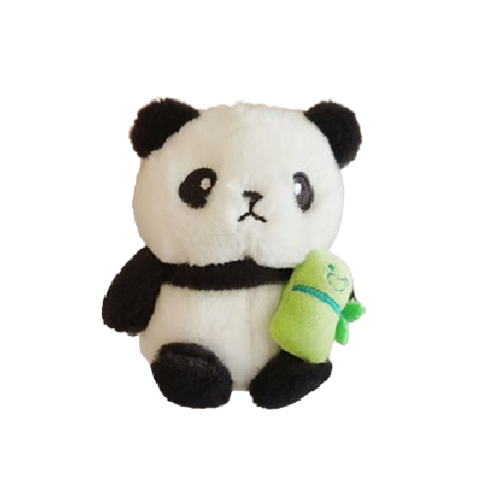 미니 판다 인형 키링, 1개, 대나무