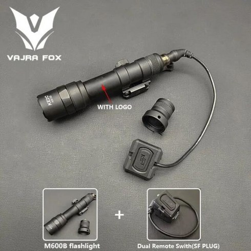 에어소프트 금속 손전등 모드버튼 듀얼 원격 압력 스위치 20mm 피카티니 레일에 적합 SF M600B, 05 BK M600B SetA